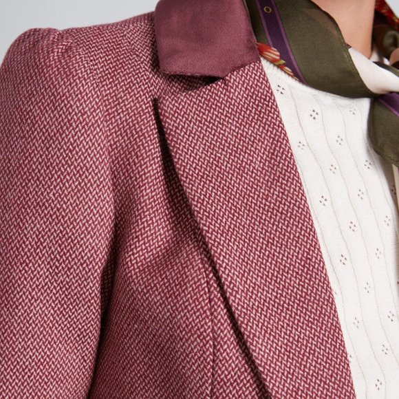 ModCloth Properly Polished Blazer Red Houndstooth - Picture 8 of 12